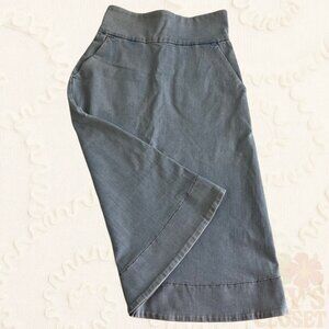 Escada Sport Light Wash Denim Midi Skirt Womens XS